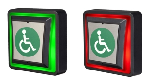 PP-870D Poistumispainike pinta-asennukseen, LED vihreä ja punainen