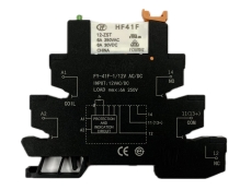 Rele 12V din-kiskoon vaihtokoskettimella, suojapiirillä ja tilatieto led